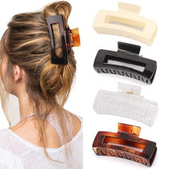 Canitor gancho pelo grande rectangular negro para cabello grueso y seguro
