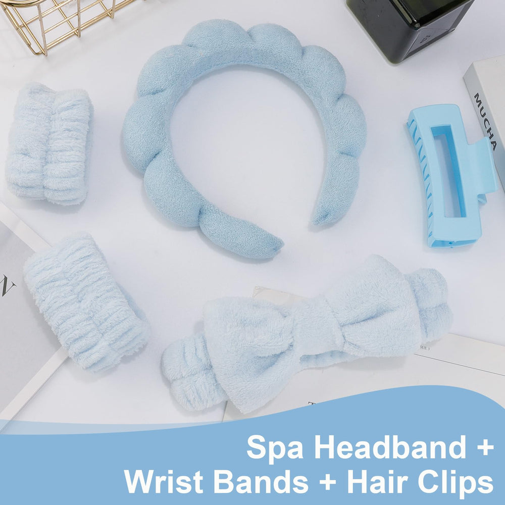 Canitor pulseras lavado facial azul, evitan goteos y mojan menos la ropa.