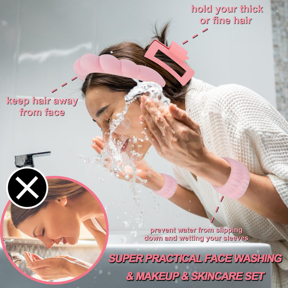 Canitor Spa banda frontal nube esponja terry, cómoda para mantener el cabello fuera de la cara