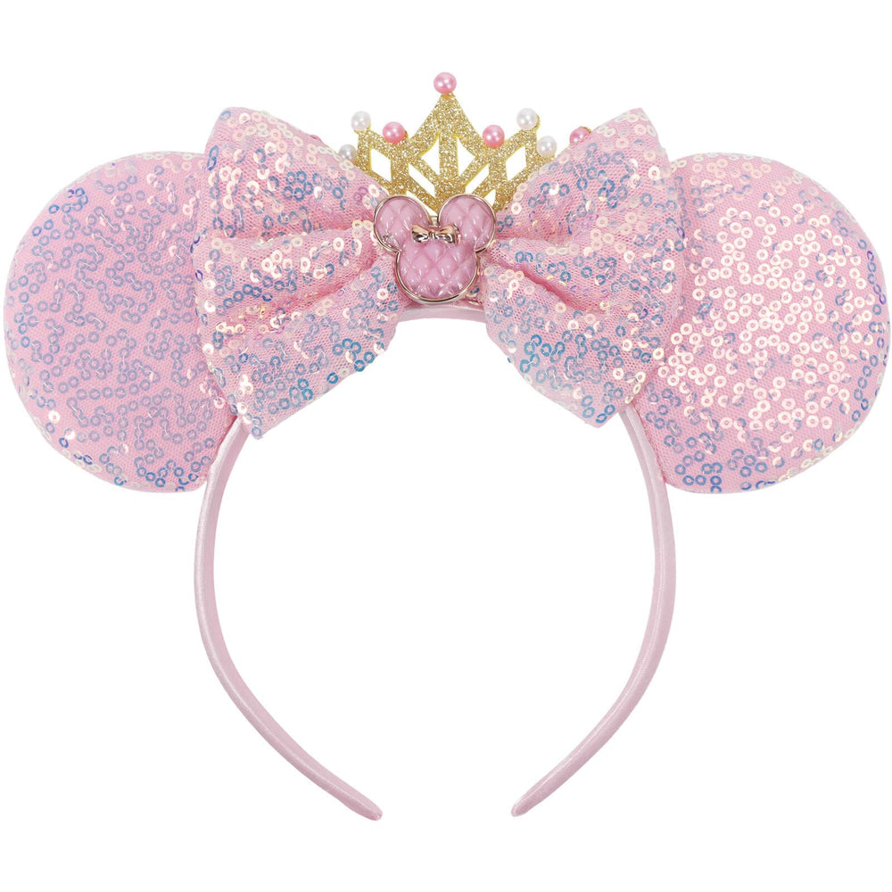 CANMIL diadema orejas de ratón rosa brillantes, ideal para fiestas y cosplay