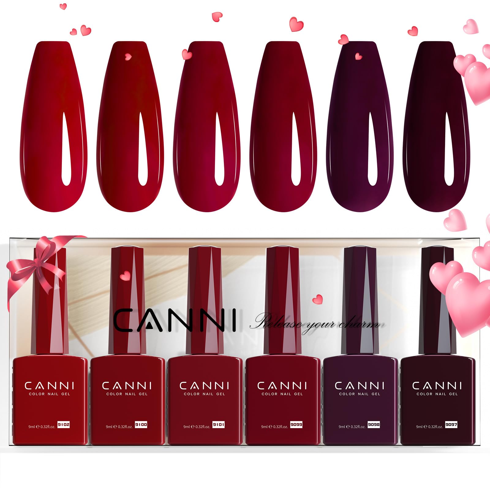 CANNI: esmalte gel 6 colores en botella para aplicación precisa.