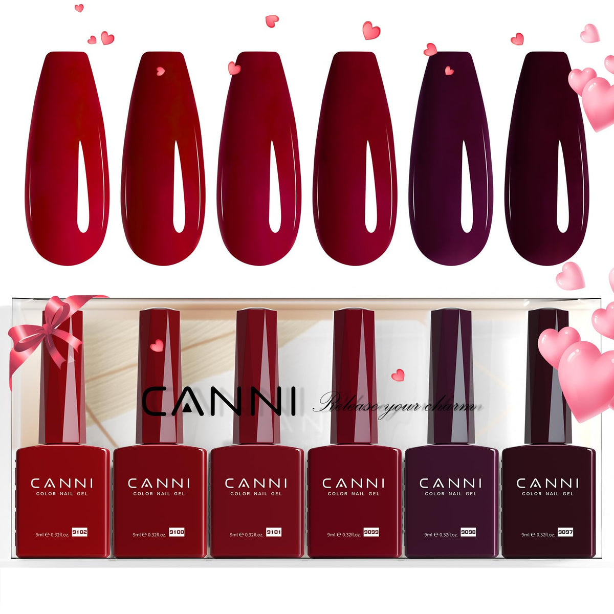CANNI: esmalte gel 6 colores en botella para aplicación precisa.
