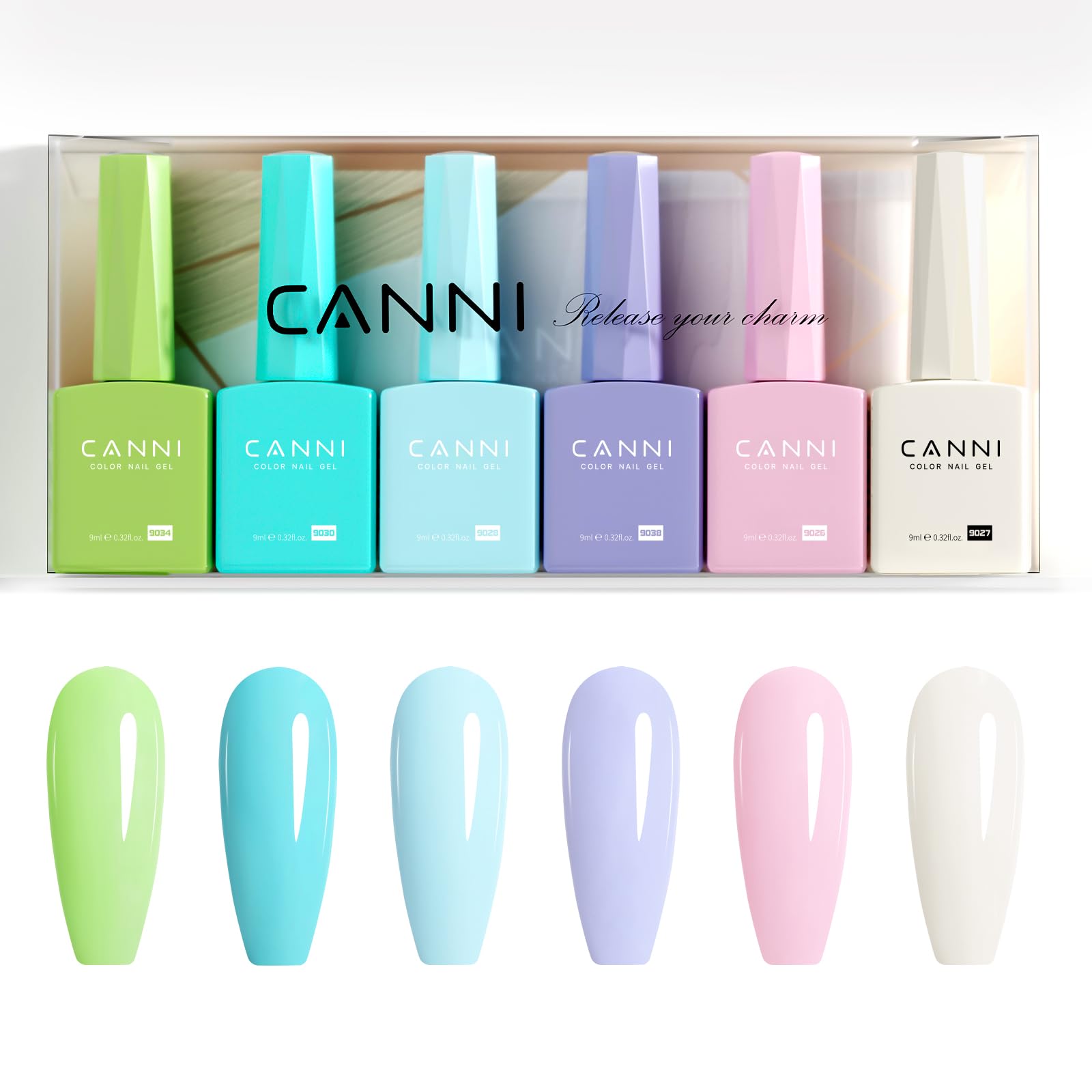 CANNI at-home manicure setup with LED lamp and gel nails