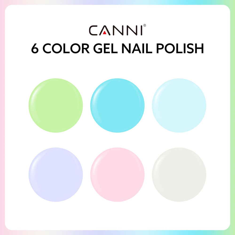 CANNI green gel polish swatch shows vibrant at-home manicure option.