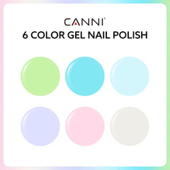 CANNI green gel polish swatch shows vibrant at-home manicure option.