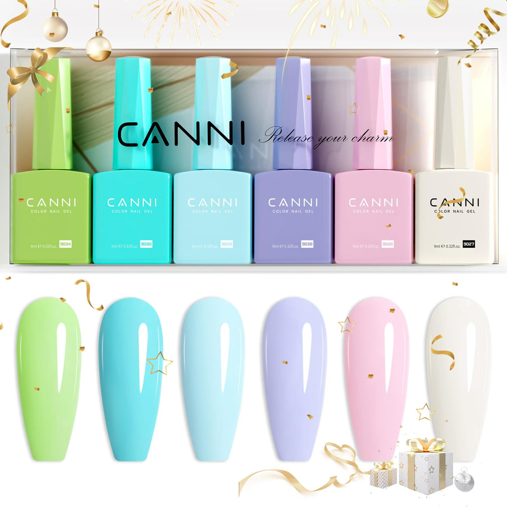 CANNI 6Pcs 9ml gel polish packaging highlights gift-ready presentation.