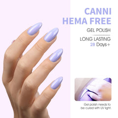 CANNI purple gel polish bottle swatch with rich, regal shade.