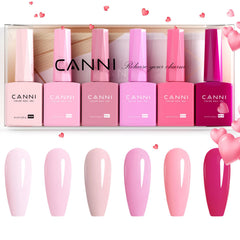 CANNI 9ml Hema-Free gel polish set in light pink bottles for long-lasting shine