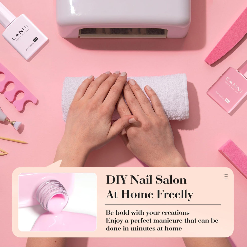 CANNI brush applying gel polish on nails for smooth finish