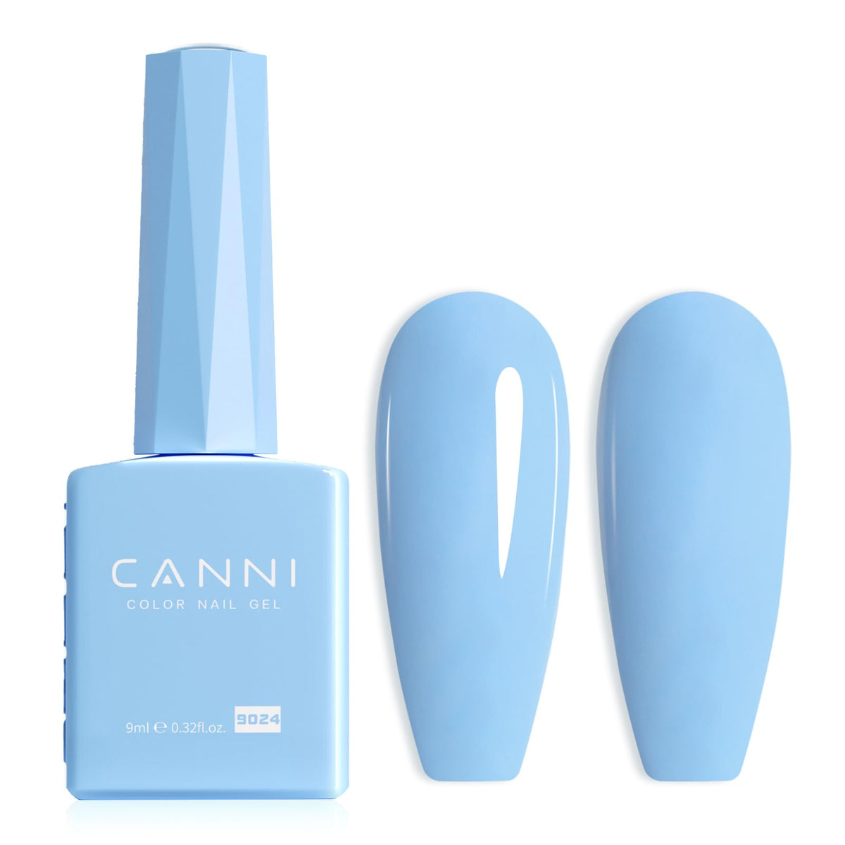 CANNI Baby Blue Gel bottle front view shows true color for precise matching