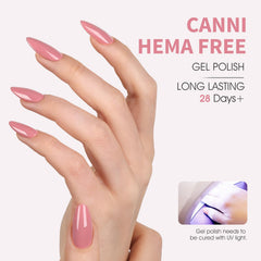 CANNI Baby Pink gel polish swatches compare shades at a glance.