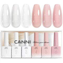 CANNI Base de Gel de Caucho, frascos de color para ver el tono con precisión.