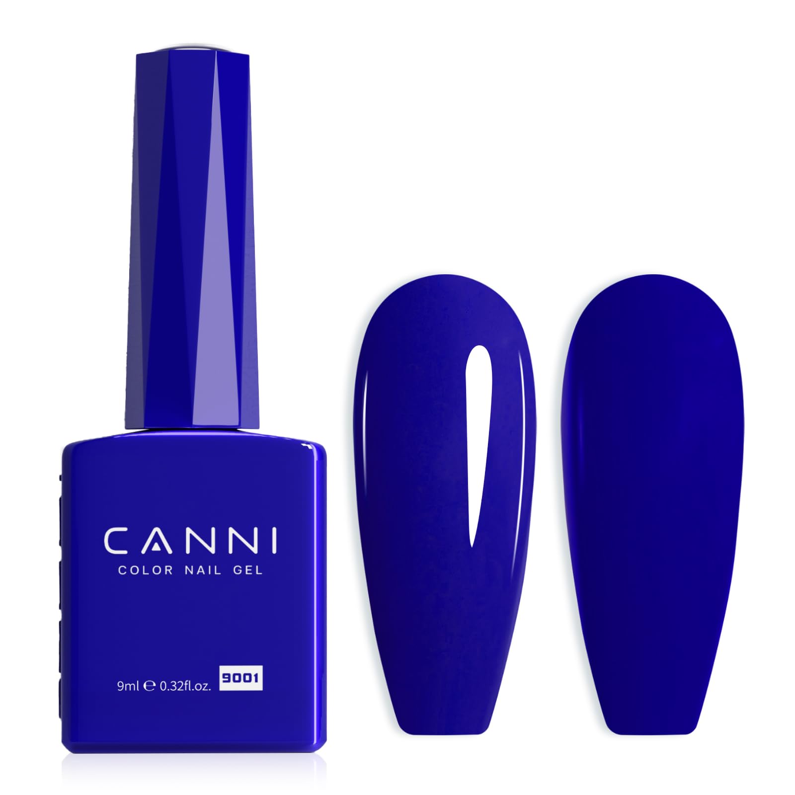 CANNI Royal Navy blue gel polish bottle close-up showing true color view.
