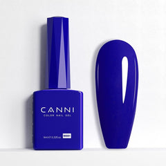 CANNI Royal Navy gel polish swatch reveals rich, even color.