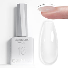CANNI Builder Nail Gel en bote cristal muestra acabado claro para uñas elegantes