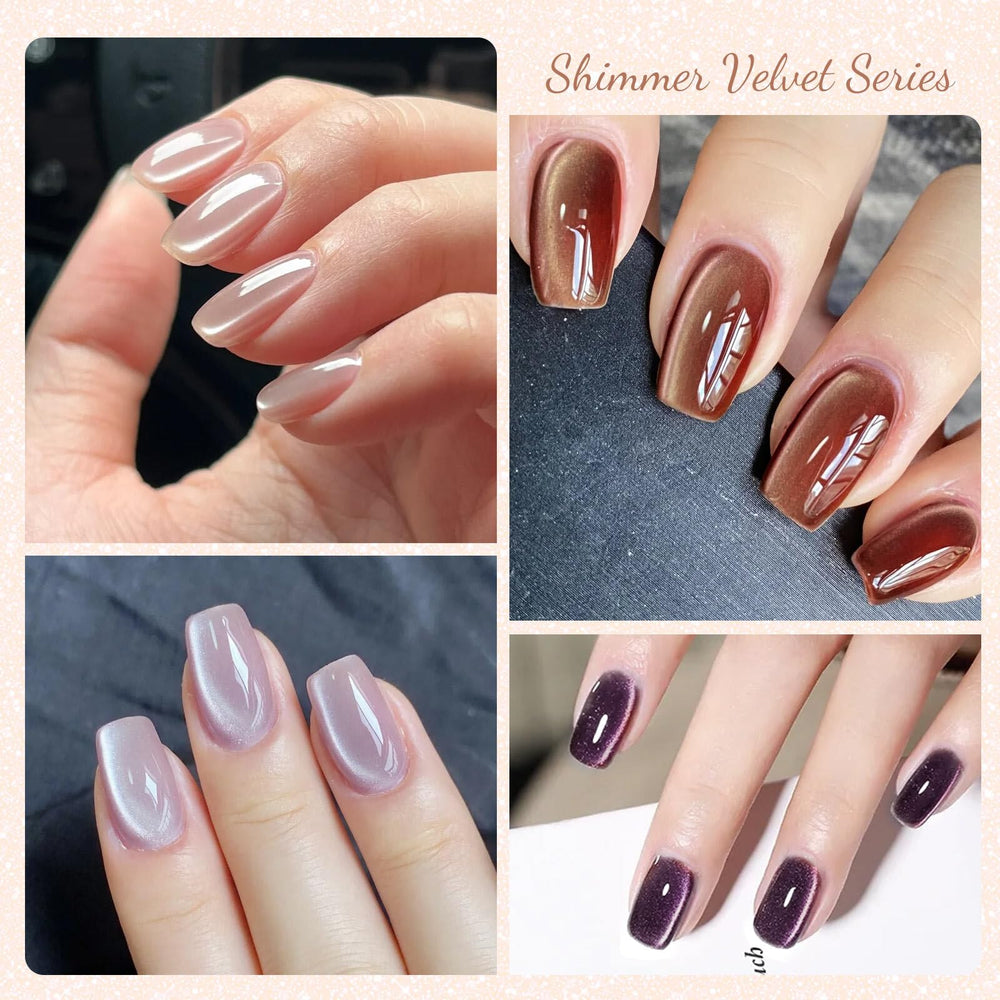 CANNI blue cat-eye gel polish brings cool magnetic color shifts.
