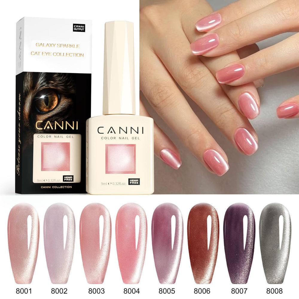 CANNI clear cat-eye gel polish to layer and accent.