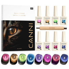 CANNI cat-eye gel nail polish set in red with magnetic effect for dynamic nails