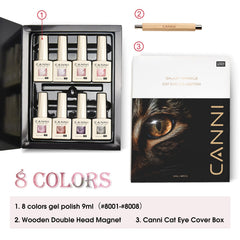 CANNI holographic cat-eye gel polish creates multidimensional shine in any light.