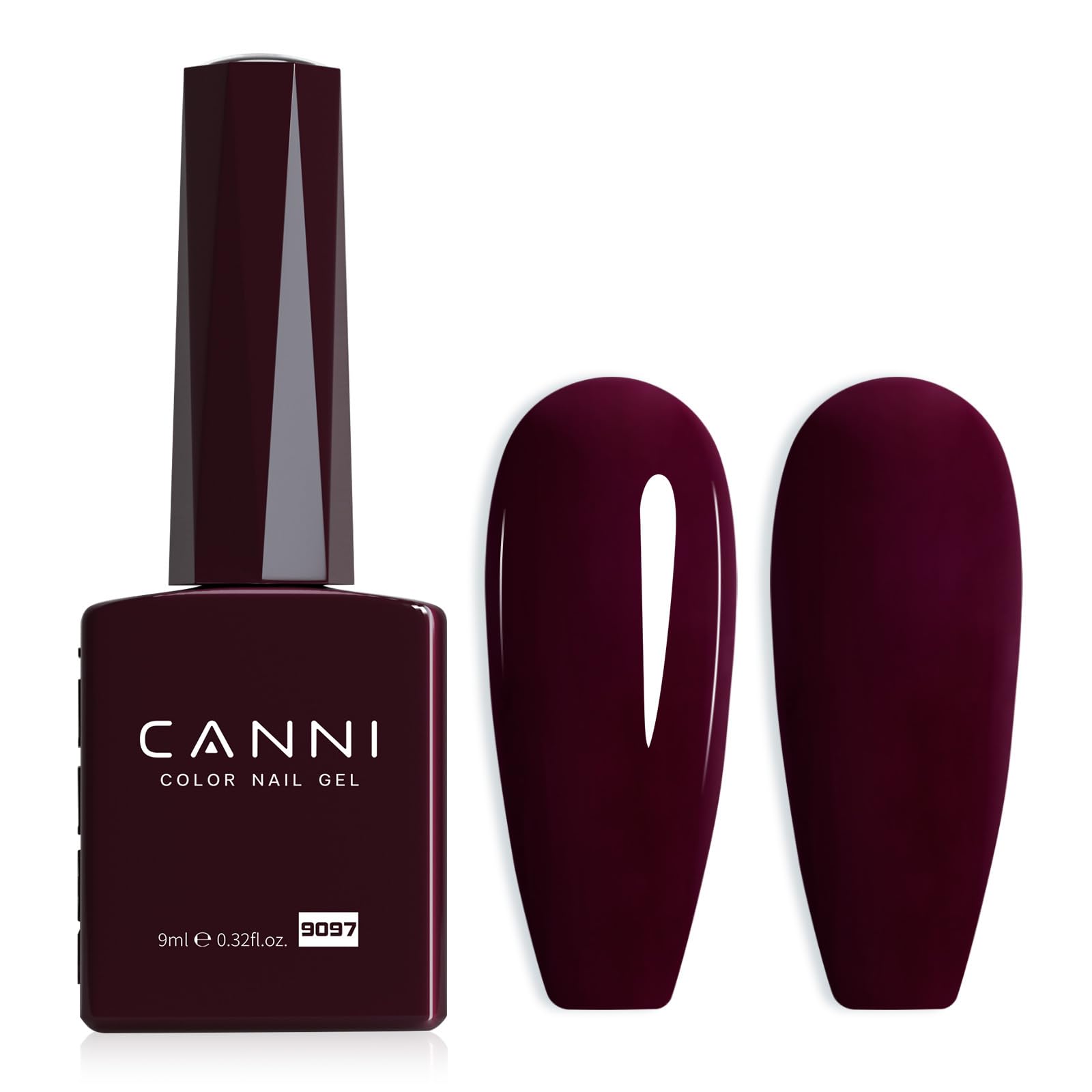 CANNI dark red gel nail polish bottle shows vivid burgundy shade for long-lasting nails