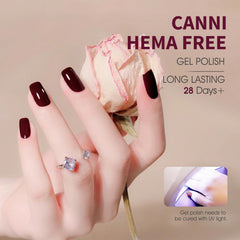 Close-up of CANNI cap and bottle for a neat, mess-free manicure
