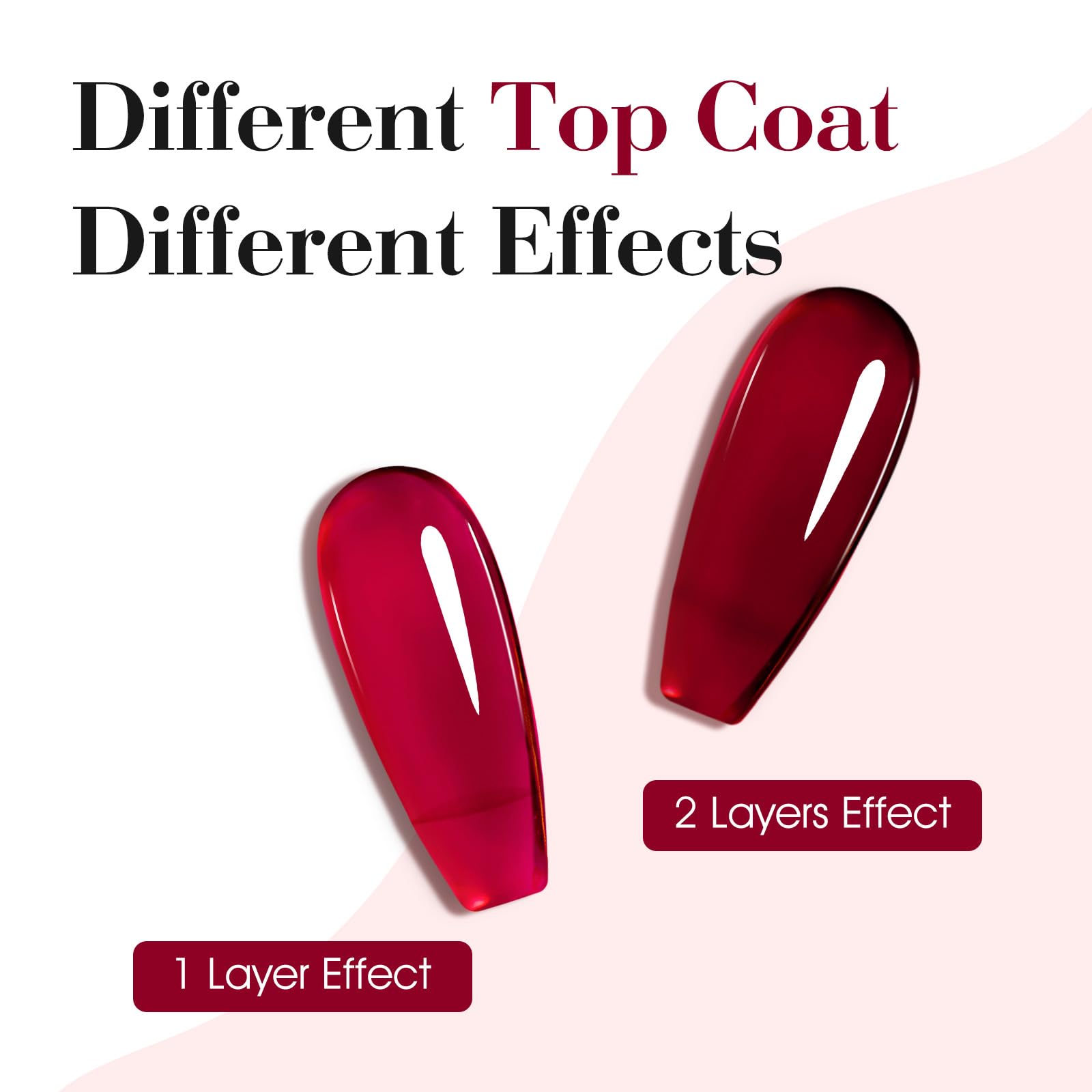 CANNI Dark Red Jelly high-gloss finish on manicured nails.