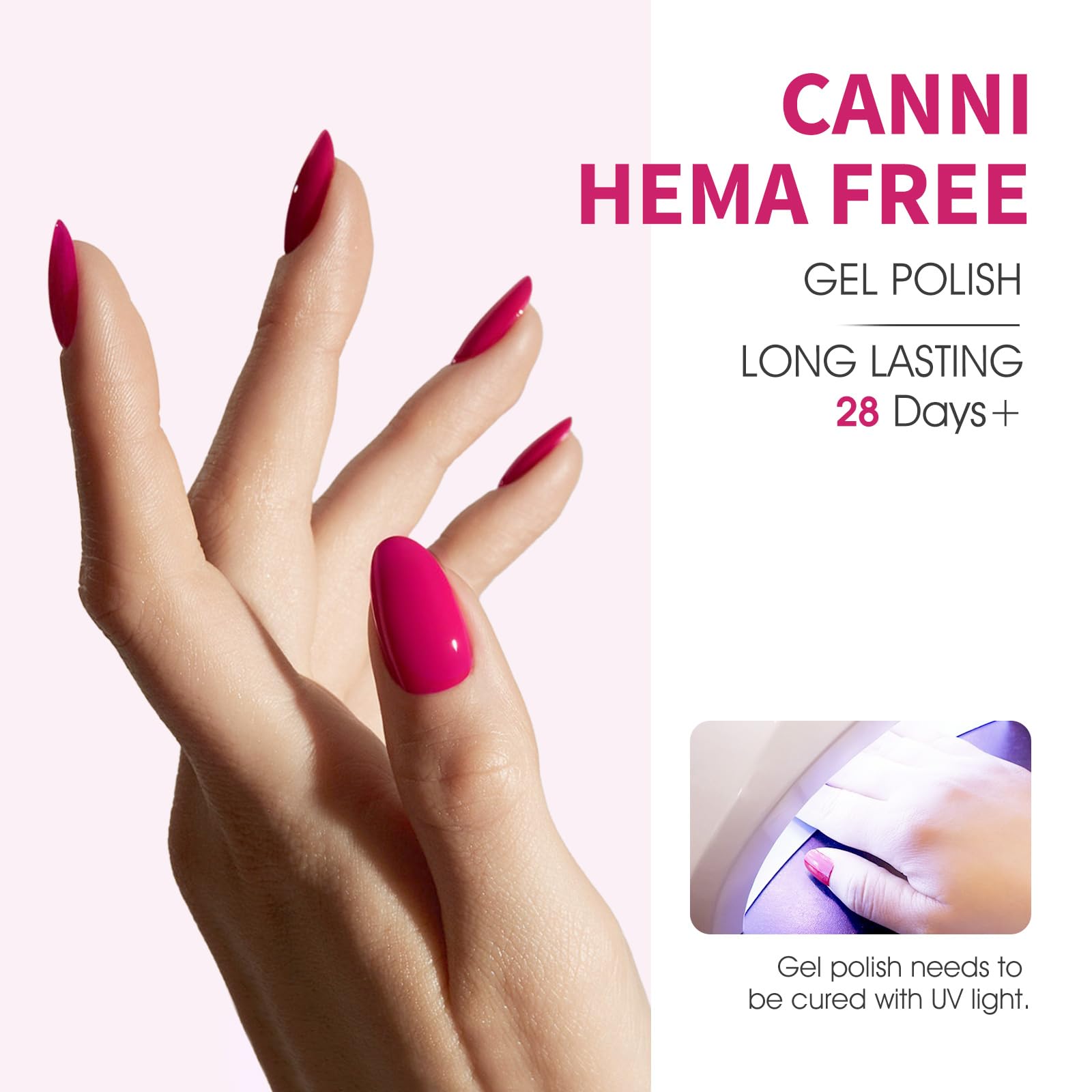Esmalte gel CANNI burdeos tono profundo para noche