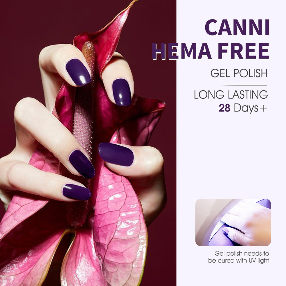CANNI gel polish brush applying color close-up