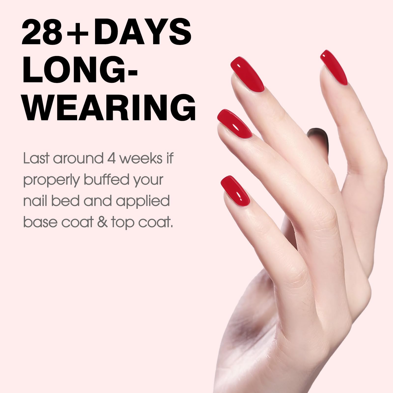 CANNI red gel polish swatch demonstrates rich shine and durable finish