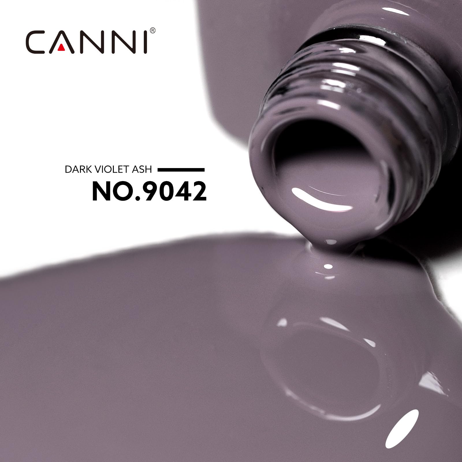 CANNI Grey Gel Nail Application Swatch demonstrates smooth coverage.