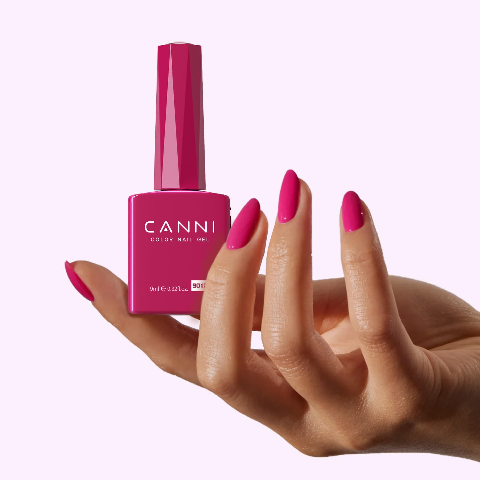 CANNI hot pink gel polish application brush ready for a smooth at-home manicure.