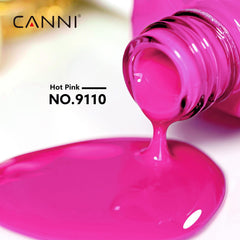 CANNI Hot Pink gel polish cap highlights premium branding for easy storage.