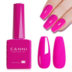 CANNI hot pink gel polish bottle closeup showing vivid shade for precise manicure