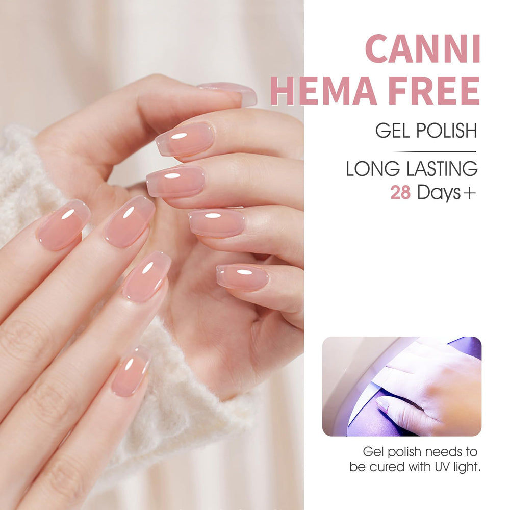 CANNI Jelly Nude Pink: aplicacion suave y precisa en casa