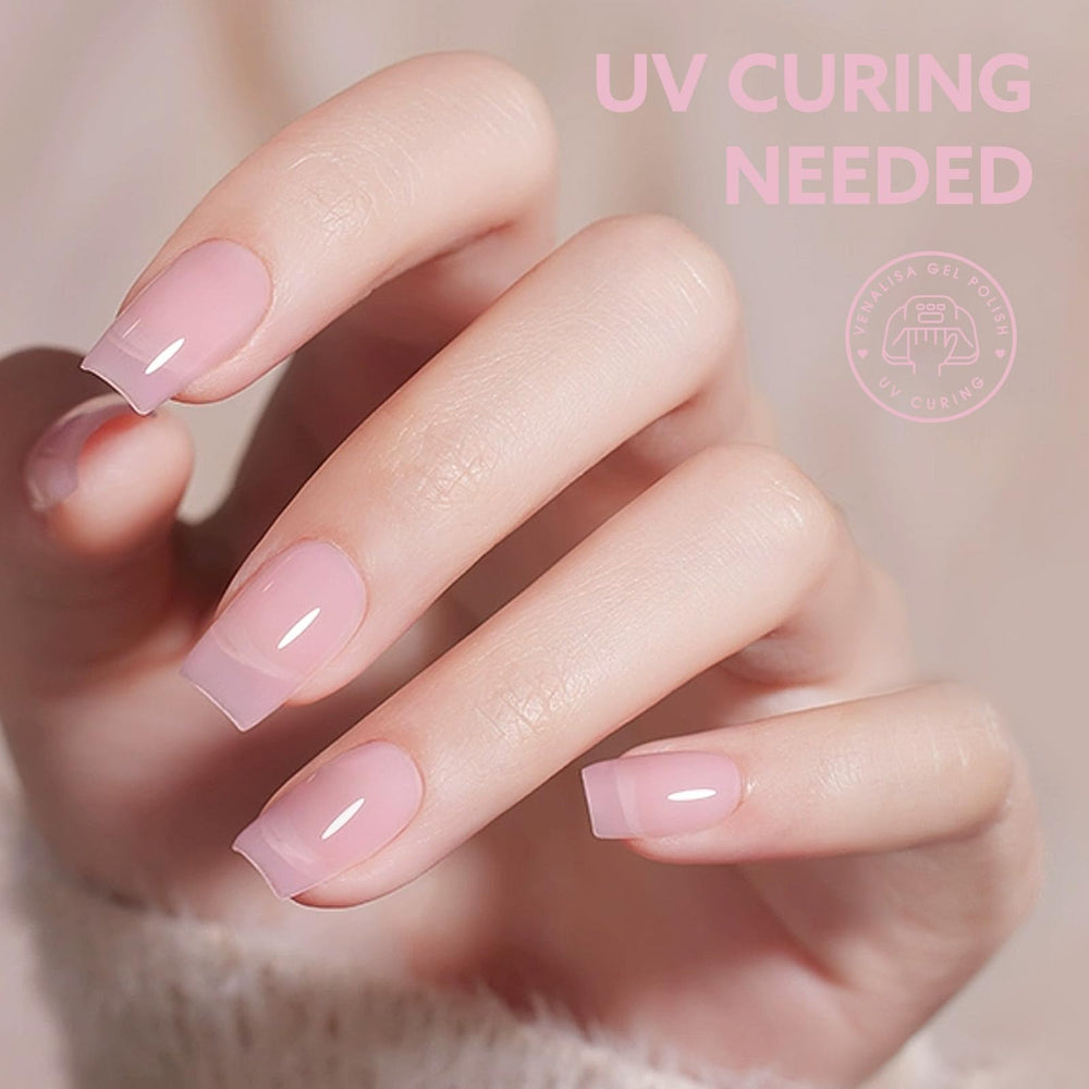 CANNI Jelly Nude Pink brush stroke demonstrates smooth, salon-like application