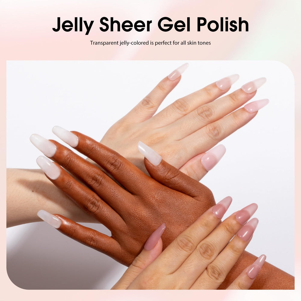CANNI Jelly Nude Pink curing under UV/LED shows fast, lasting results