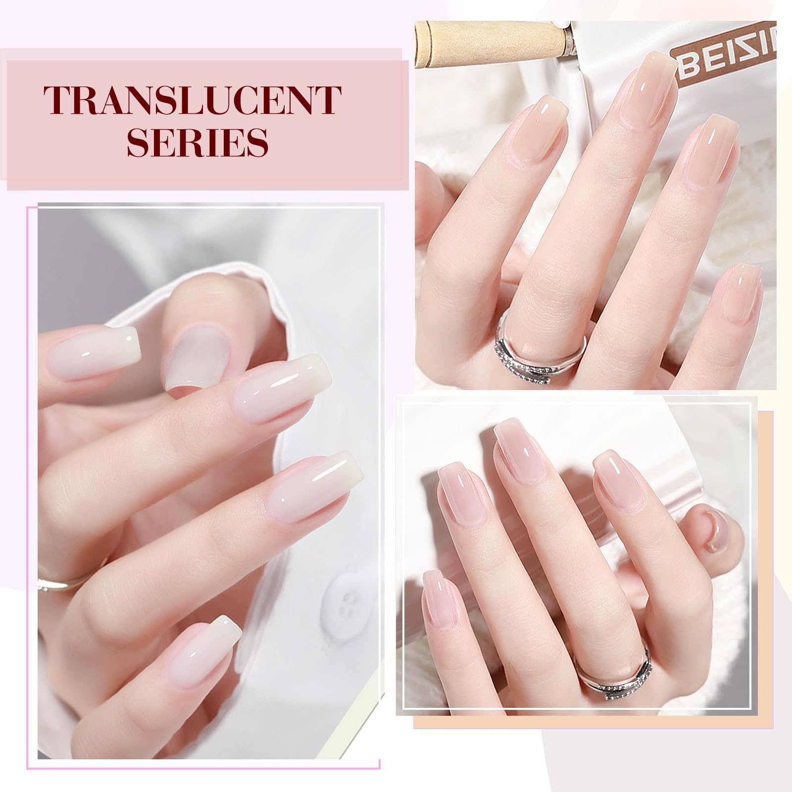 CANNI Jelly Nude Pink: resultado de tipo salon en casa
