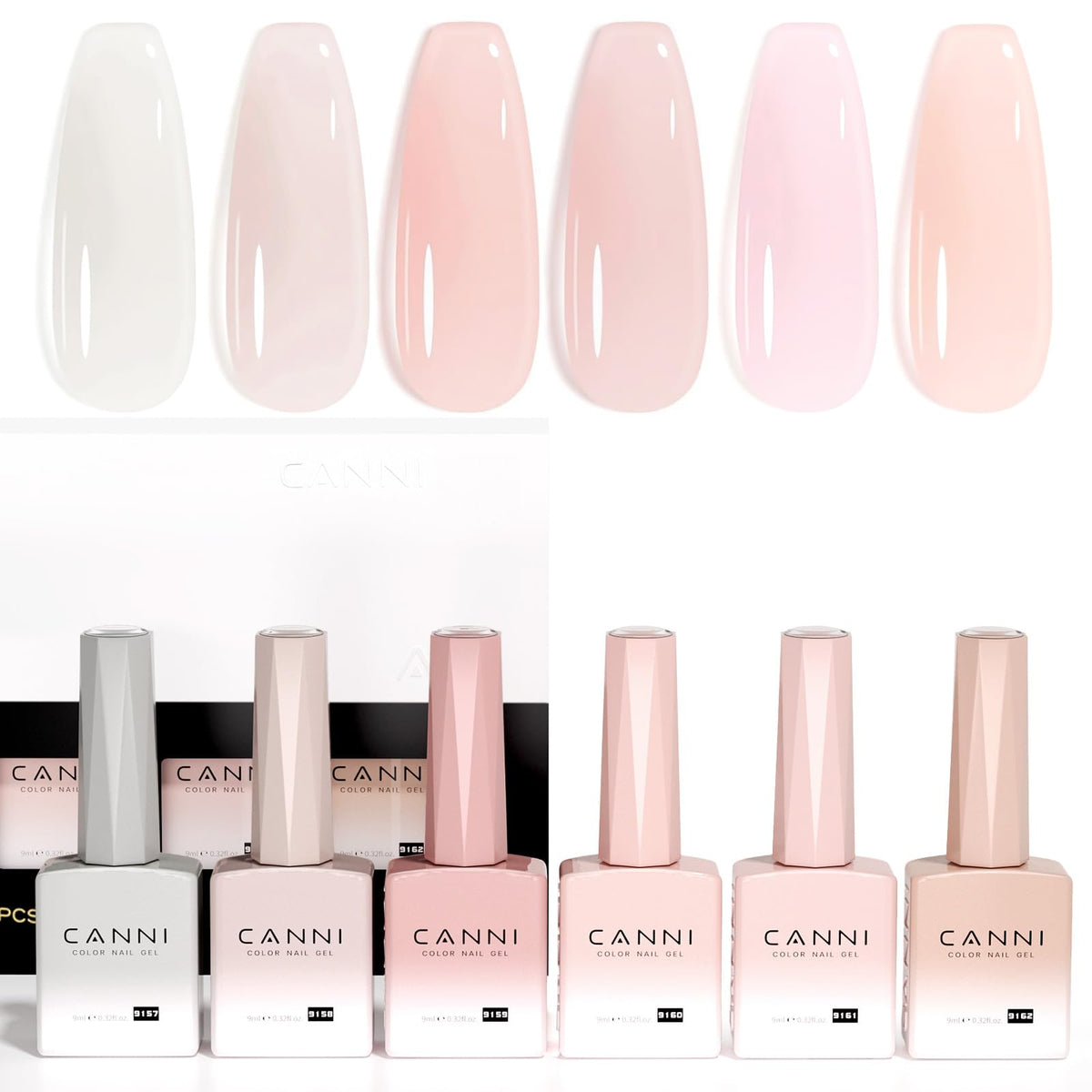 CANNI Jelly Nude Pink: botellas de color para ver tonos con precisión