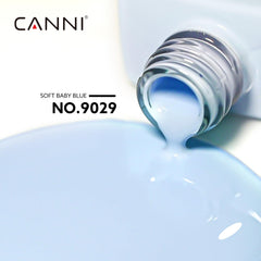 CANNI light blue gel polish swatch reveals soft pastel hue.