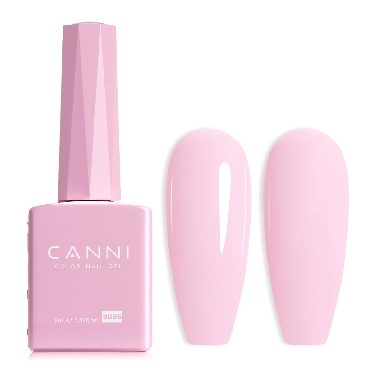 CANNI light pink gel polish bottle view helps preview the shade accurately