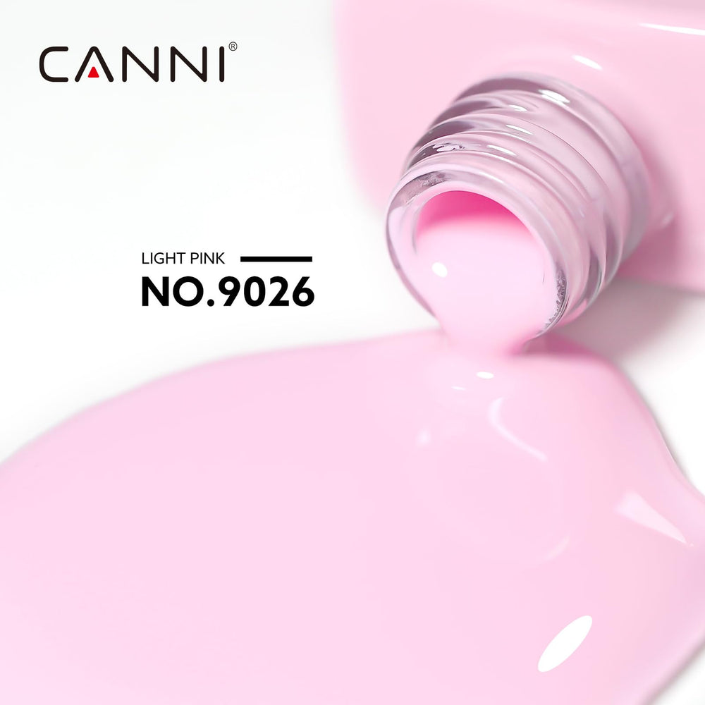 CANNI light pink gel polish brush stroke close-up shows smooth application