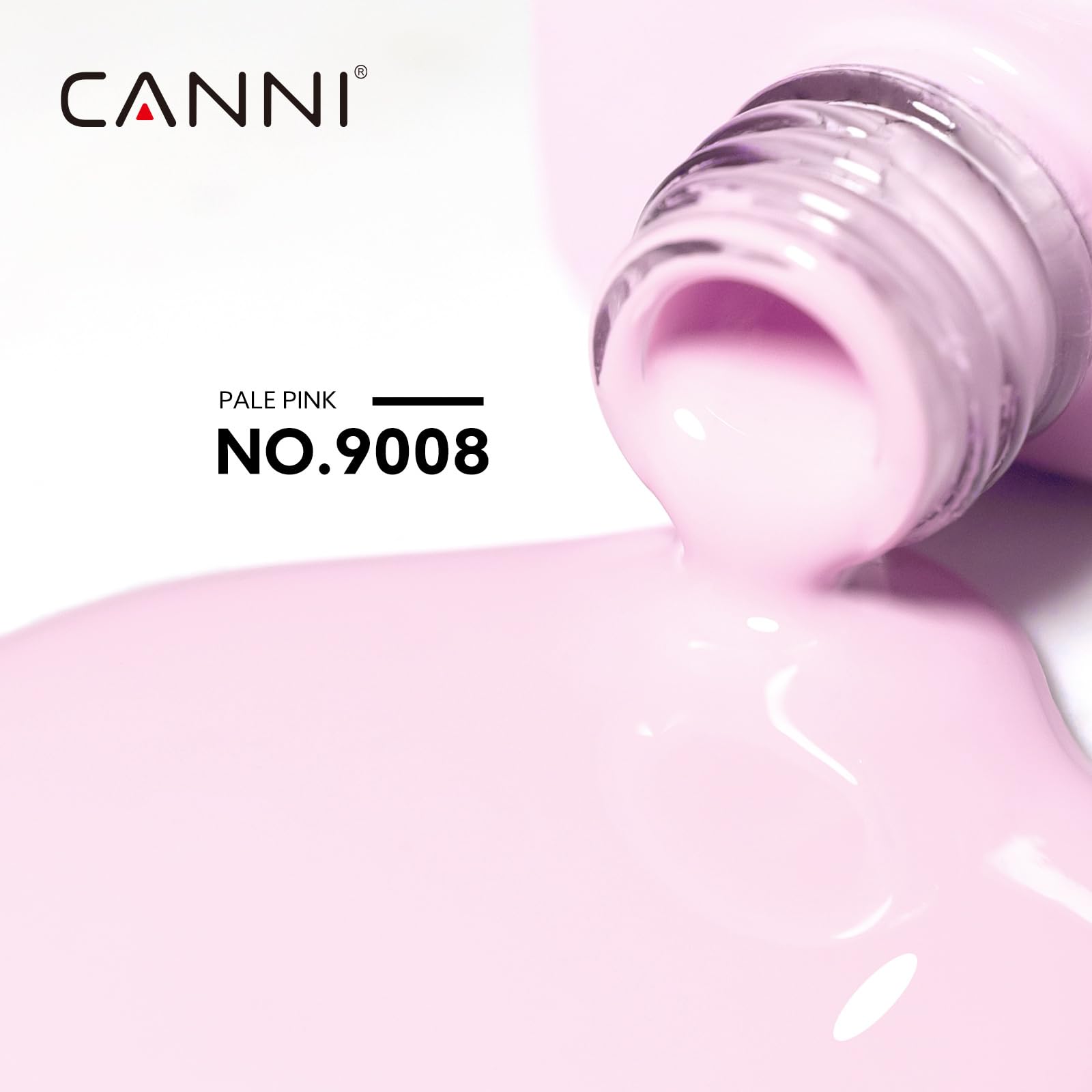 CANNI light pink gel polish color swatches reveal the gentle shade in natural light