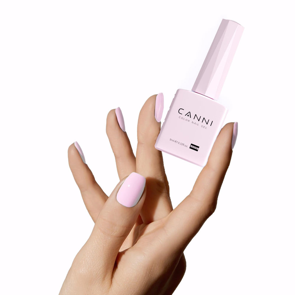 CANNI light pink gel polish on nails demonstrates a smooth, salon-ready look