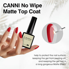 Esmalte gel mate de CANNI Top para aplicación suave en uñas
