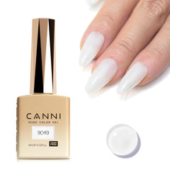 CANNI Milky White bottle view highlights color for precise gel manicure planning