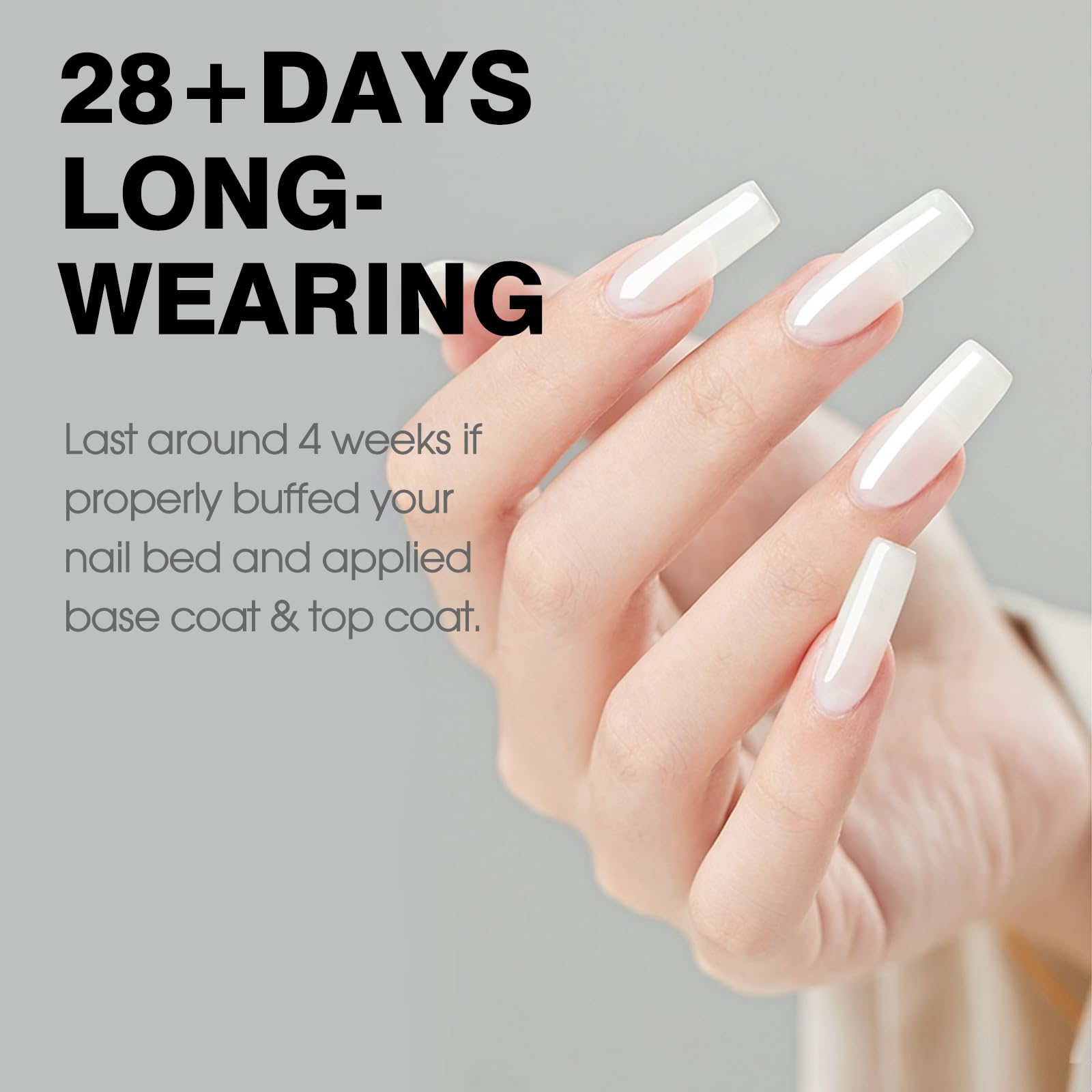 CANNI Milky White Jelly Gel Polish being applied for a translucent nude look