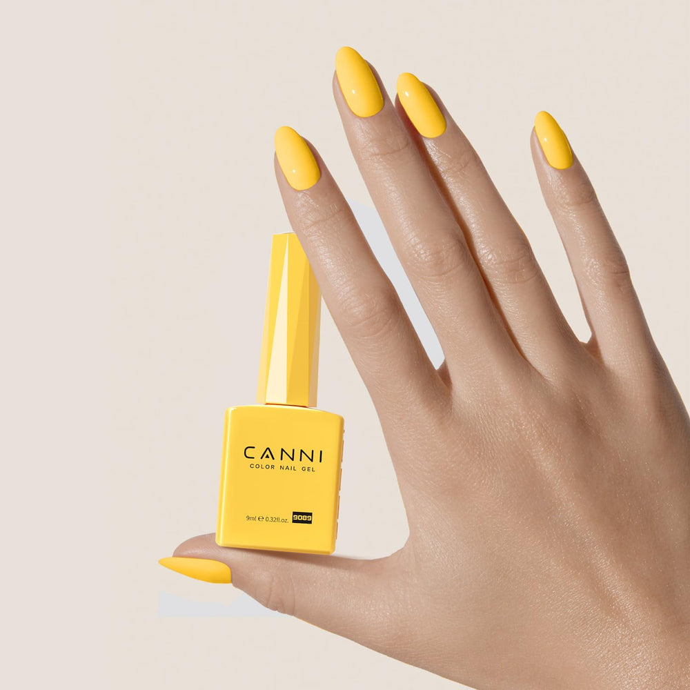 LED/UV lamp curing CANNI Neon Yellow Gel Polish for fast hardening
