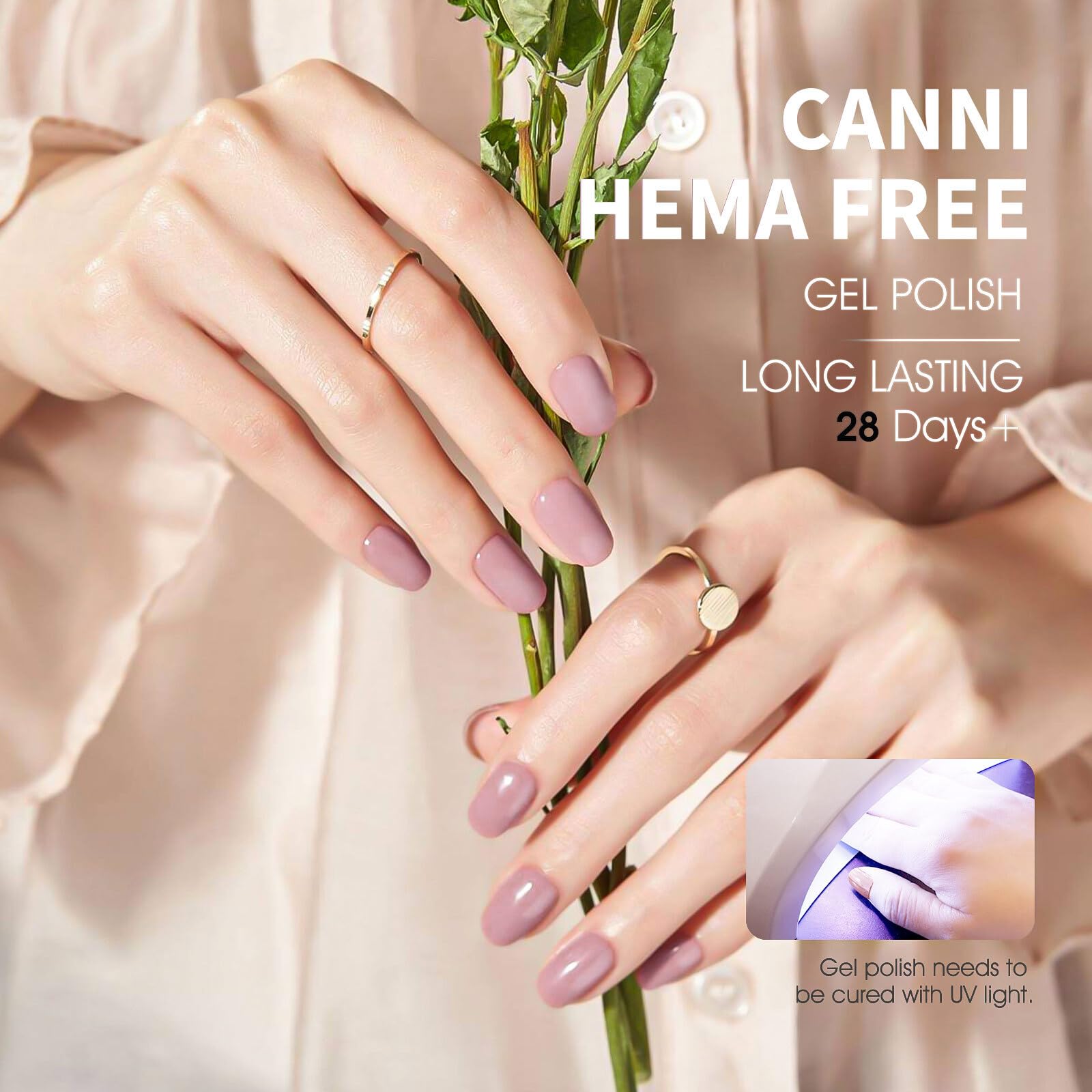 CANNI Nude Gel Polish color swatch in nude pink.