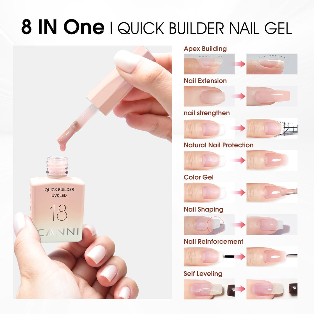CANNI Nude Pink Jelly shades swatches for versatile natural nail looks