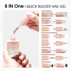 CANNI Nude Pink Jelly shades swatches for versatile natural nail looks
